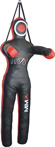 LEATHERAY MMA Jiu Jitsu Judo Punching Bag Grappling Dummy Black Canvas-70 inches-Unfilled