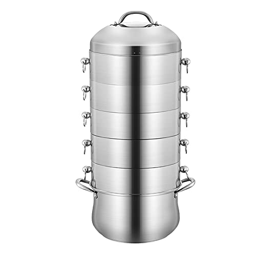 Olla Vaporera para Sopa, Fondo Compuesto De 3 Capas, Ideal para Cocinar Arroz Al Vapor, Pescado, Sopa De Pollo Hervido Y Gachas De Avena Hervidas.,30cm