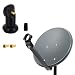 Produktbild Premium X 45cm Satelliten-Schüssel Stahl Anthrazit Satellitenantenne SAT Single LNB 2X F-Stecker Satelliten-Komplettanlage 1 Teilnehmer