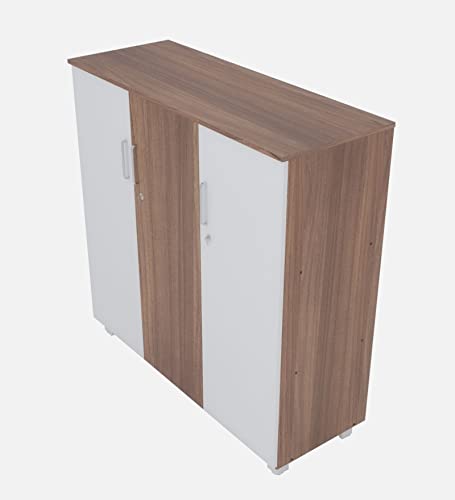 Image of NEUDOT Ronald Caddy 3 Door Multipurpose Cabinet | Engineered Wood | Bookshelf | Organiser | Cupboard | Almari | Wardrobe for Home | Kitchen | Office | Living Room | 12 Month Warranty | Leon Teak
