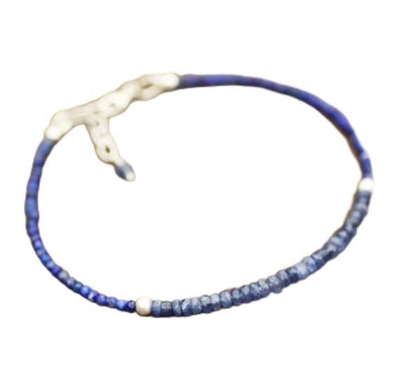 Bracelet lapis-lazuli et saphir de Birmanie en argent LCBR-4217