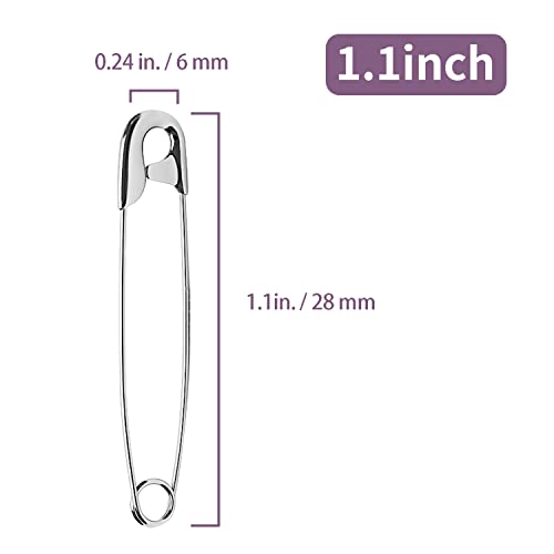 image for vrupin 2000Pcs Assorted Safety Pins - 1.1 Inch Rust-Resistant Steel Wi