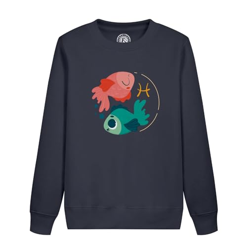 Sweatshirt enfant poissons en coton avec dessin signe astrologie