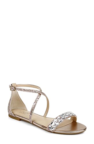 Jewel Badgley Mischka Osome Glitter Flat Sandals