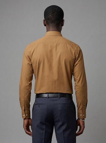 Image of INKAST Men's Cotton Blend Plain Formal Shirt | Full Sleeves Solid Shirts| Straight Regular Fit | Office and Regular Wear