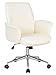 SixBros. Chaise de Bureau Fauteuil de Bureau Cuir synthétique Blanc cassé 0704M/2491