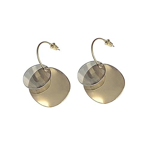 WOFASHPURET 1 Par Colgante De Oreja Aros Pendientes Colgar Doble Anillo Anillos Oro Colgado Anillo De Labios Semental Tachuelas Múltiple Anillo Sacacorchos Arete Joyero Pendientes Golden