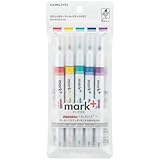 KOKUYO Pastel Highlighters, Dual-Tip Highlighter Markers for Bible in Assorted Colors, Fine & Chisel Tip No Bleed Quick-Dry for Journals, Planners, Notes, Pastel Colors. Japan Import (PM-MT200-5S)