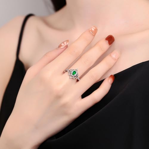 My Trauma Lotus Ring, S925 Sterling Silver Lotus Ring, Unique Flame Shape Lotus Ring, Open Adjustable Lotus Ring, Jewelry Gift for Female Sisters (Gold)2