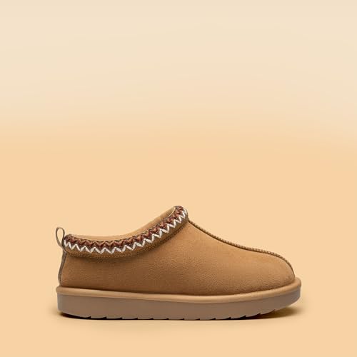 DREAM PAIRS Women's Fuzzy Cozy Slippers Genuine Suede Indoor Outdoor Fluffy Home Comfy Winter Slip On Cute Warm Memory Foam Furry Shoes FuzzyEasy2