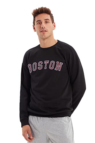 Trendyol Black Men's Long Sleeve Bicycle Cuello Printed Sudadera, Negro, S para Hombre Cover