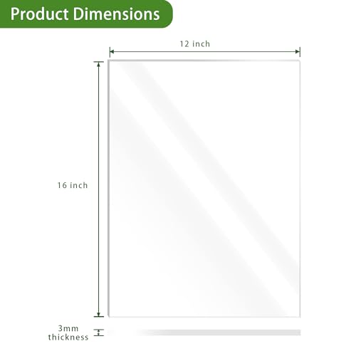 Image of Lesnlok 12 x 16 White Translucent Acrylic Sheet 1 /8 inch Thick 3mm Sone Side Matte Plexiglass Sheet,Transmittance73%, for Decoration, Lighting Fixtures (2, Matte Translucent White, 12 x 16 x 1 /8)