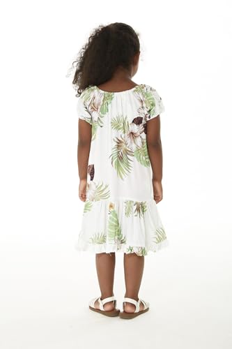 Girl Hawaiian Short Sleeve Simple Muumuu Ruffle Dress in Pineapple Garden2