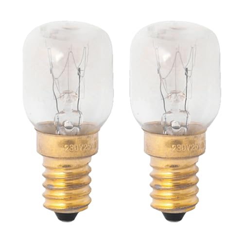 LEDLUX 2 PCS Lampadine Da Forno e Microonde, E14 15W 230V 80 Lumen 2800K, Resistente Alta Temperatura Fino a 300 Gradi (ST25)