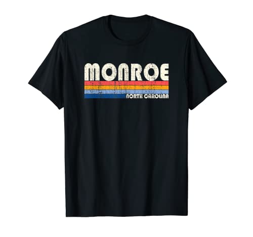 Vintage Retro 70s 80s Style Hometown of Monroe, NC T-Shirt