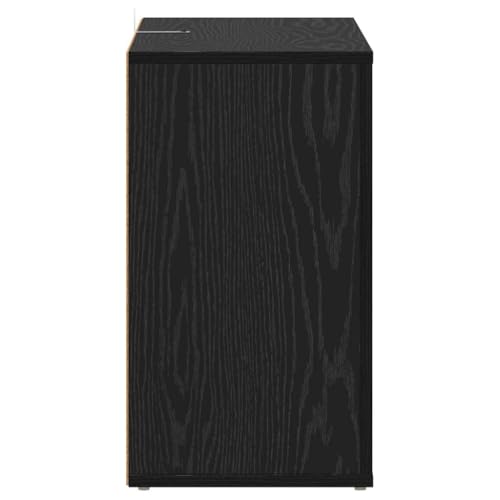 Aparador de madera de roble negro de 80x30x53 cm con almacenamiento para salon o comedor 7