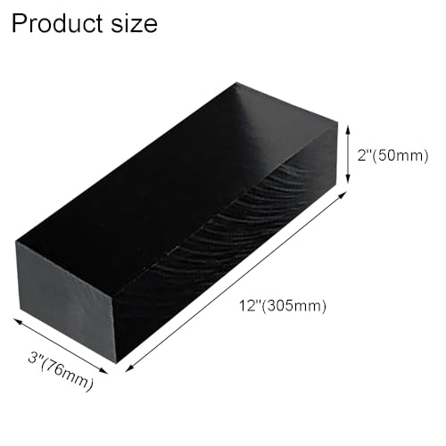Image of High-Density Polyethylene (HDPE) Plastic Block 2 inch Thick - 3 inch x 12 inch HDPE Plastic Sheet for Machining,Home Improvements,DIY Projects(Black PE Block 1 PCS)