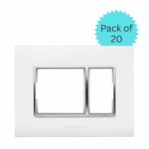 Image of Anchor by Panasonic Penta 3 Module Gina Cover Plate with Chrome Collar for Switch Board (White, 65803-20)