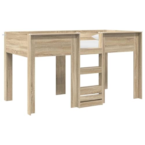 vidaXL Lit superposé en chêne Sonoma 90 x 200 cm en bois d'ingénierie pour chambre à coucher, design moderne et élégant avec mobilier fonctionnel, espace...