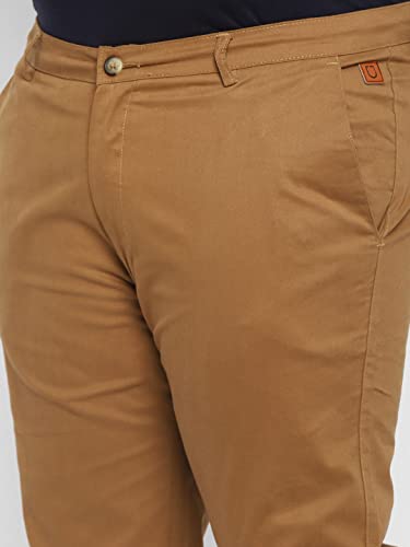 Image of Urbano Plus Men Mid Rise Cotton Regular Fit Casual Chino Pants Stretch