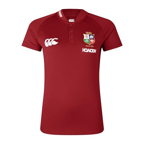 Canterbury Women's British & Irish Lions Polo Shirt, Red Dahlia, 14