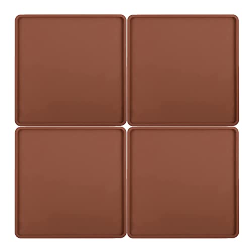 4 PCS Extra Thick Silicone Dehydrator Sheets With Edge - Fruit Vegetables Leather Trays for Liquids - Liner Mats Accessories for Kitchen Dehydrator