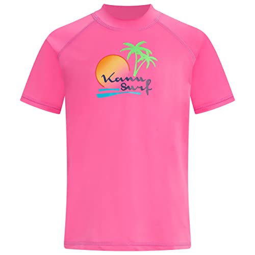 Image of Kanu Surf Girls' Jade Rash Guard UPF 50+ Sun Protection Short Sleeve Swim Shirt