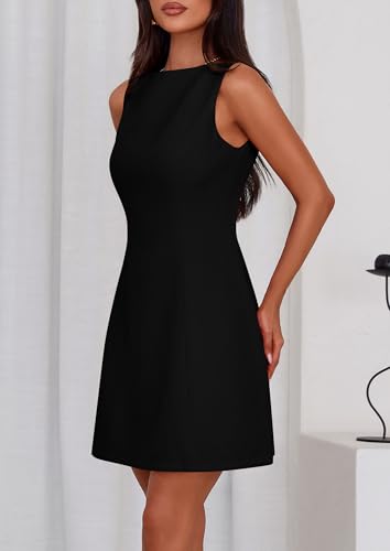 PRETTYGARDEN Womens Formal Short Dresses 2025 Summer Sleeveless Boat Neck A Line Elegant Mini Cocktail Party Dress3