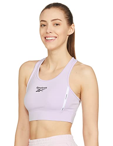 Image of Reebok Women's Polyester Blend 91% PES /9% EL-Interlock-Hydrophilic Finish Classic Workout Full-Coverage Bra