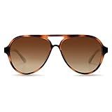 SOJOS Retro Polarized Aviator Sunglasses Womens Mens Classic Double Bridge Sun Glasses SJ2201, Brown Tortoise/Brown