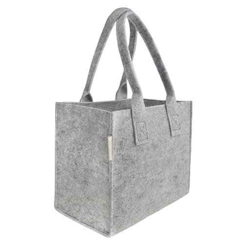 SILUK Filztasche Einkaufstasche Tasche Filz Shopper 35 x 20 x 28 cm viele Farben (Grau)