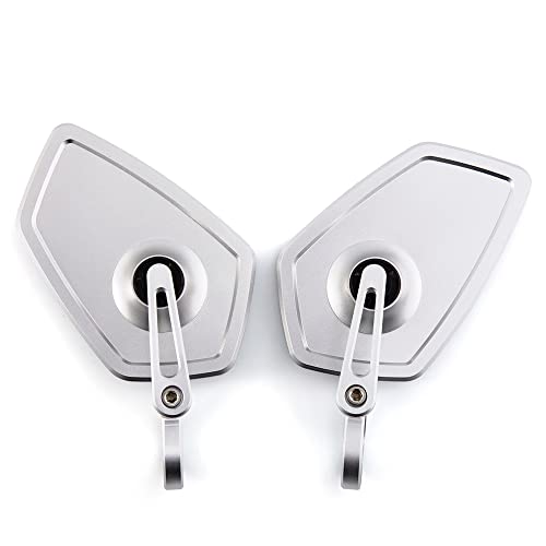 Evomosa Universal 10Mm Motorcycle Mirrors Rear View Bar End Handlebar Mirrors Compatible With Street Dirt Bike Quad Adventure Scooter Coolster (Silver) #TOP3