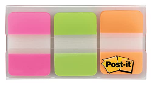 Post-it Tabs, 1 in, Solid, Pink, Green, Orange, 12 Tabs/Color, 36 Tabs/On-the-Go Dispenser (686-PGOT) - image 1