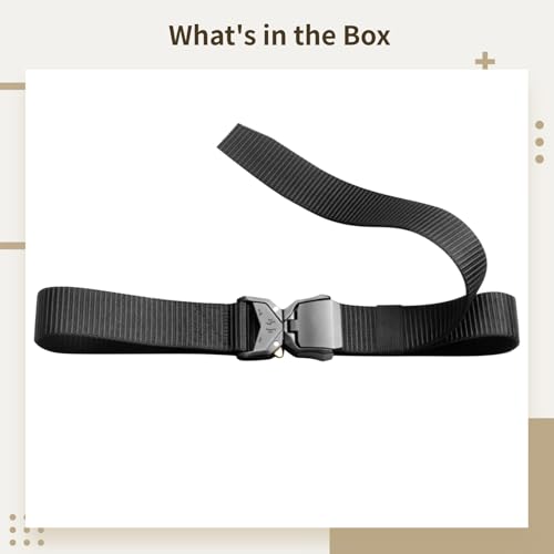 BOSREROY Quick Release Tactical Belt, Adjustable Nylon Web Belt for Men and Women, Heavy Duty Utility Belt for Outdoor and Combat Training, Black3