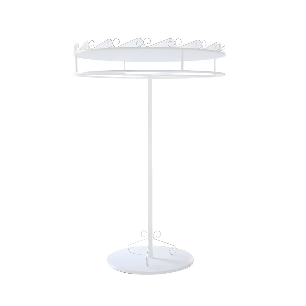 JKJZSALJ ?360°Rotatable Round Garment Rack, Portable Retail Store Metal Clothes Rack, Freestanding Clothing Standing Display Rack, For Shopping Malls Bedrooms,White,90x135cm/35.4x53.1in