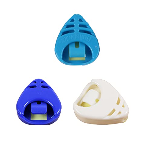 Rayzm Lot de 3 supports en plastique pour médiators de guitare, blanc, bleu et bleu clair - Les Beatles, Paul McCartney, John Lennon, RIngo Starr, George Harrison Rayzm Lot de 3 supports en plastique pour médiators de guitare, blanc, bleu et bleu clair