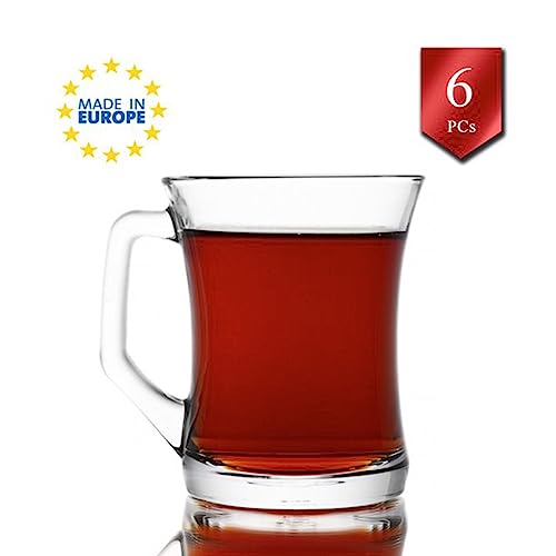 Hakan Lav Glass Coffee Mugs Set Of 6, Turkish Tea And Coffee Cups thumb #4