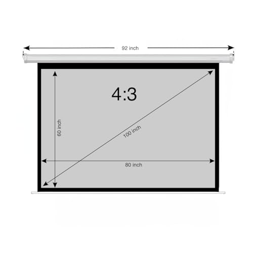 Image of BIG VUE 100 Inches Motorized Projector Screen with ALR Grey Fabric | Electric Projection Screen | Home Theatre Screen with Remote Control (100 Inch, 4:3 Aspect Ratio)
