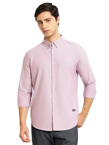 Image of Thomas Scott Men's Premium Slim Fit 100% Cotton Casual Shirt | Button-Down Collar | Full Sleeves | Solid Shirt for Men