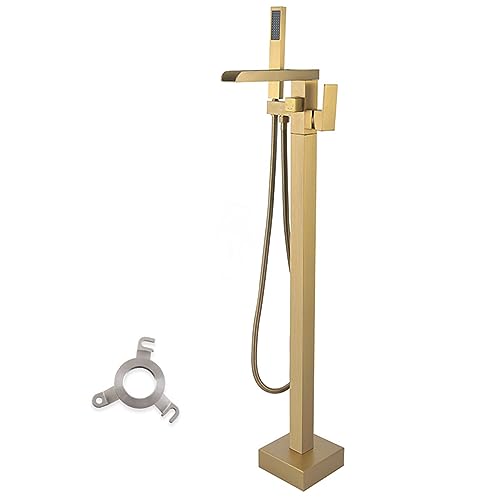 Mitigeur de bain-douche autoportant avec bec pivotant 360° et jet cascade ouvert