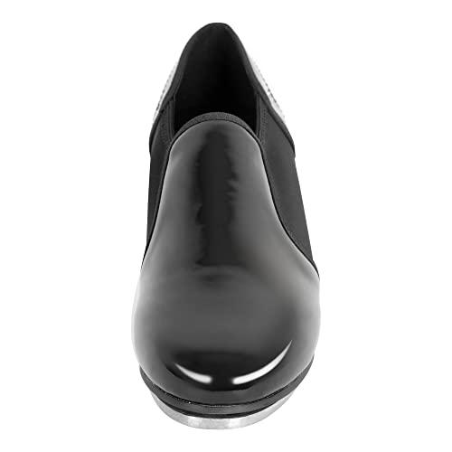 Image of Linodes PU Leather Slip On Tap Shoe Unisex Dance Shoes for Women and Men | Quality soft upper, Unisex for women men, Slip on, Rubber and EVA outsole, Clear sound, Snug fit, Breathable lining, Durable