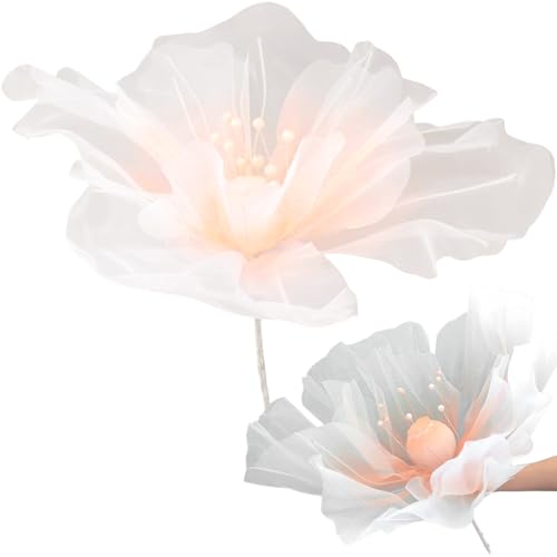 Flores gigantes para decoración decoraciones de flores grandes y románticas de 20 pulgadas con 3 hojas decoración de la boda de la flor de la gasa del bricolaje para la boda, telón de fondo, fot