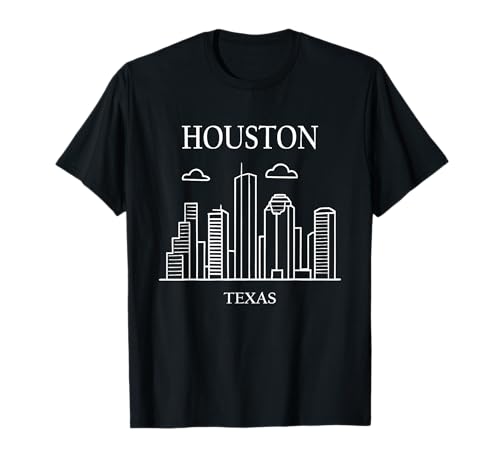 Houston Texas Minimalist City Skyline Travel Souvenir T-Shirt