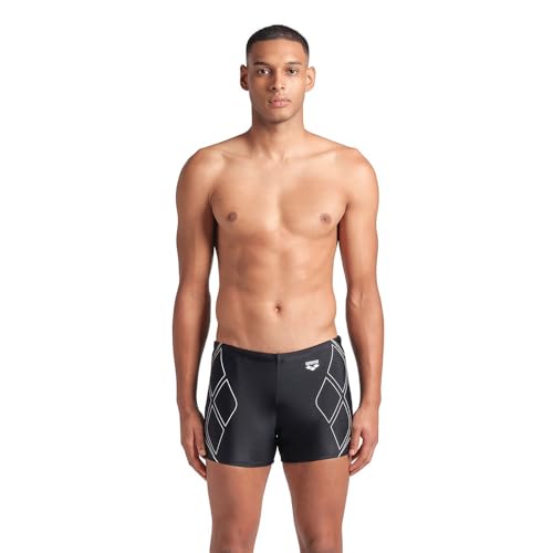 Arena Men's Graphic Swim Short Bañador Corto, Black-White, 44