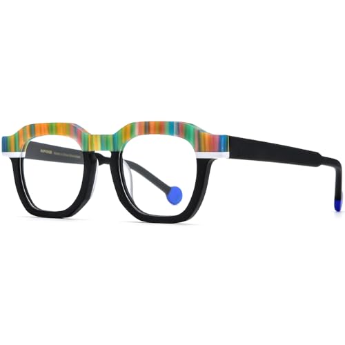 Image of HEPIDEM Multicolor Acetate Glasses Frame Women,Oversize Round Optical Eyeglasses