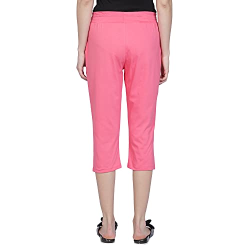 Image of Club A9 Womens Regular Fit Solid Cotton Capri Pants for Daily Casual Wear