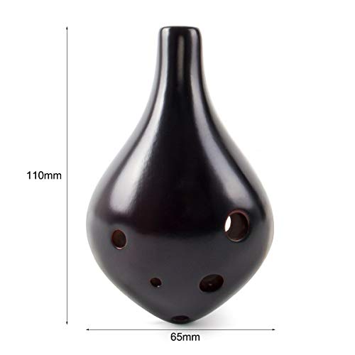 AKLOT Ocarina 6 Holes Alto C Ceramic Smokey Brown Ocarinas for 14+