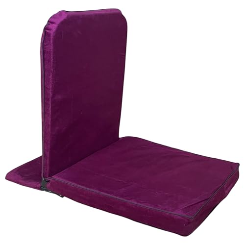 Image of Kawachi Right Angle Back Support Floor Chair Portable Foldable Meditation and Yoga Seat with Firm Backrest Lightweight Comfortable Floor Seating for Home (i113-Maroon)