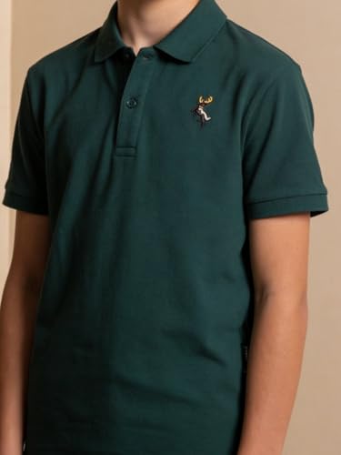 Image of Li'l Tomatoes Boys Cotton Pique Polo T-Shirt | Solid Collared Half Sleeve Tee for Kids | Soft Breathable Summer Wear | Casual Smart Polo T-Shirt | 9-16 Years