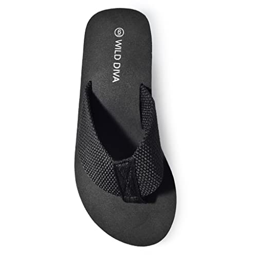 Wild Diva Womens Heat High Platform Wedge Flip Flop Sandals3